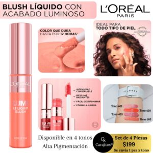 Blush líquido con acabado luminoso